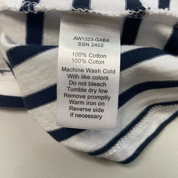 ATM White M Stripe Jersey Long Sleeve Boy Tee Nautical Classic Staple Preppy - Picture 7 of 10